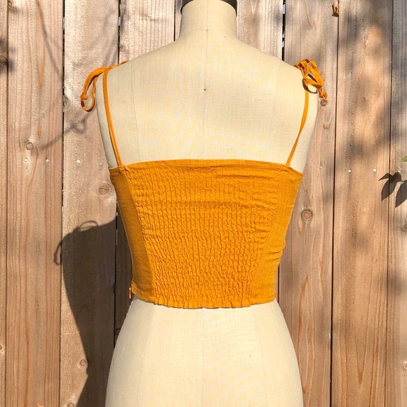 ❤️HP! Linen Bustier Ruched Crop Top - Picture 3 of 8